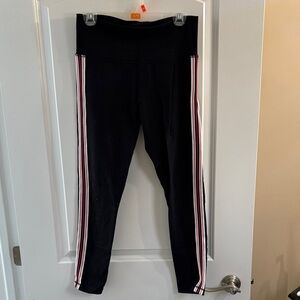 TNA Black Leggings with Red and White Stripes